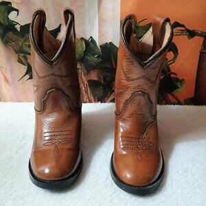 Kids Acme Toddler Sz 4D Brown Vintage Leather Western Cowboy Boots